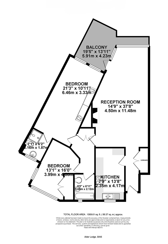 2 Bedrooms Flat to rent in Stevenage Road, London SW6