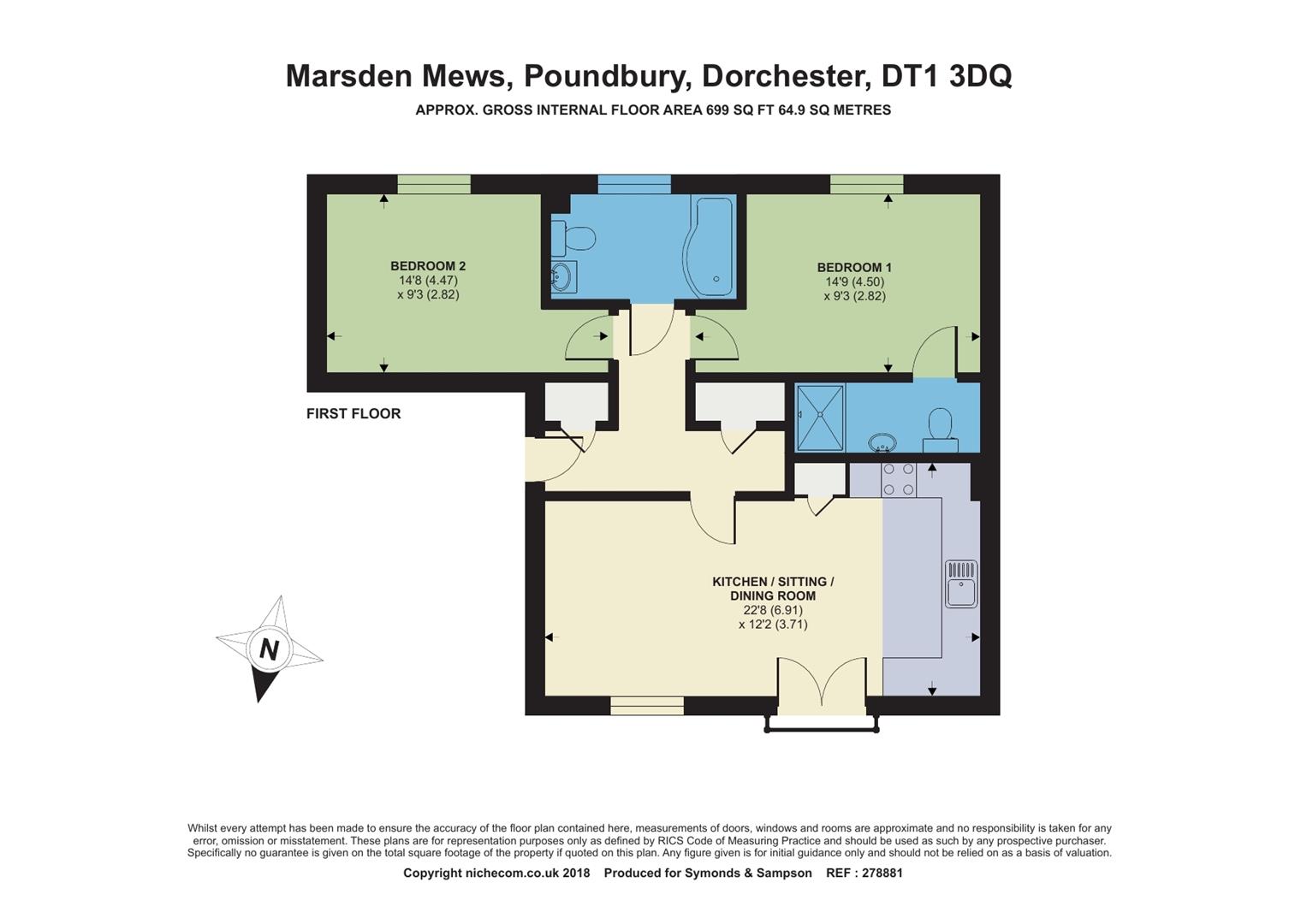 Flat 2, 5, Marsden Mews, Dorchester floorplan