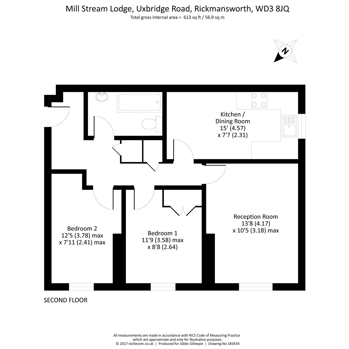 2 Bedrooms Flat to rent in Mill Stream Lodge, Uxbridge Road, Rickmansworth, Hertfordshire WD3