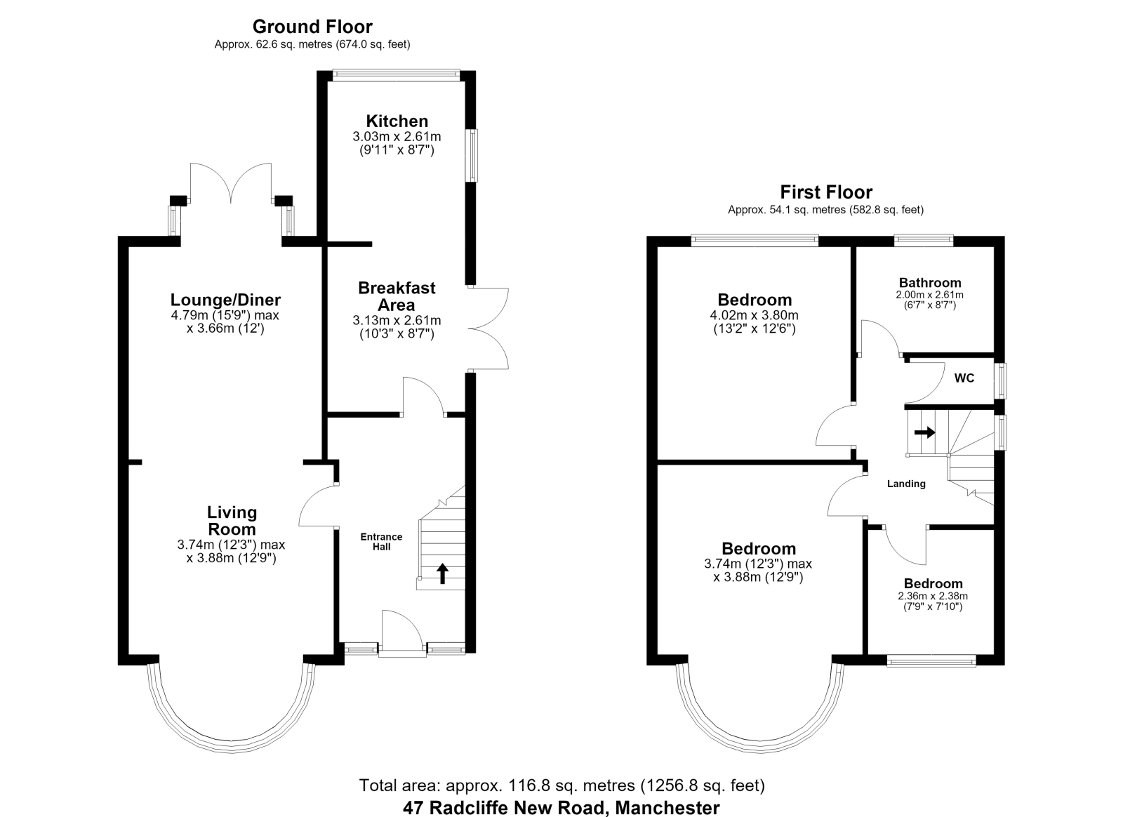 47 Radcliffe New Road, Whitefield, Manchester floorplan