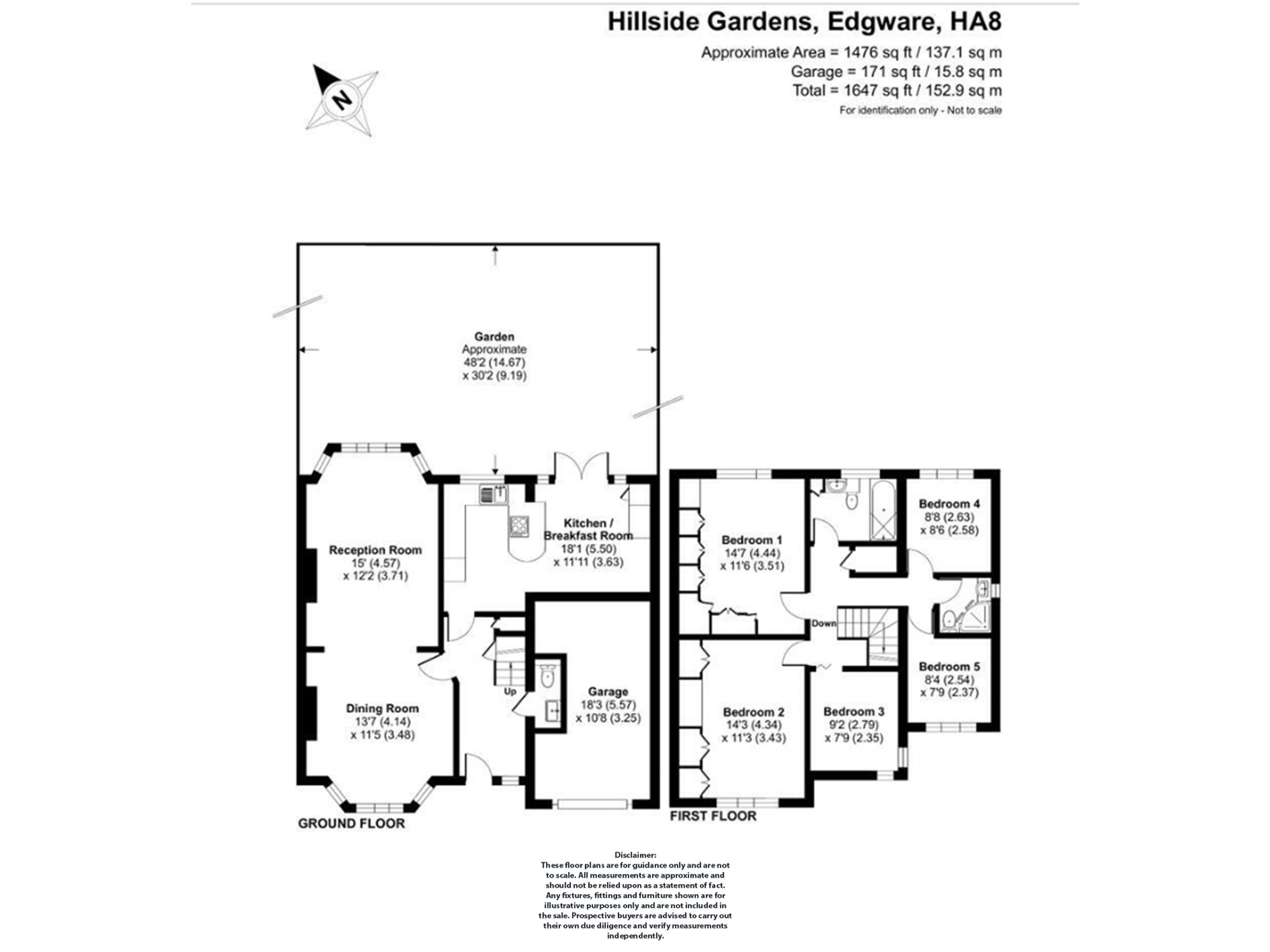 32 Hillside Gardens, Edgware floorplan