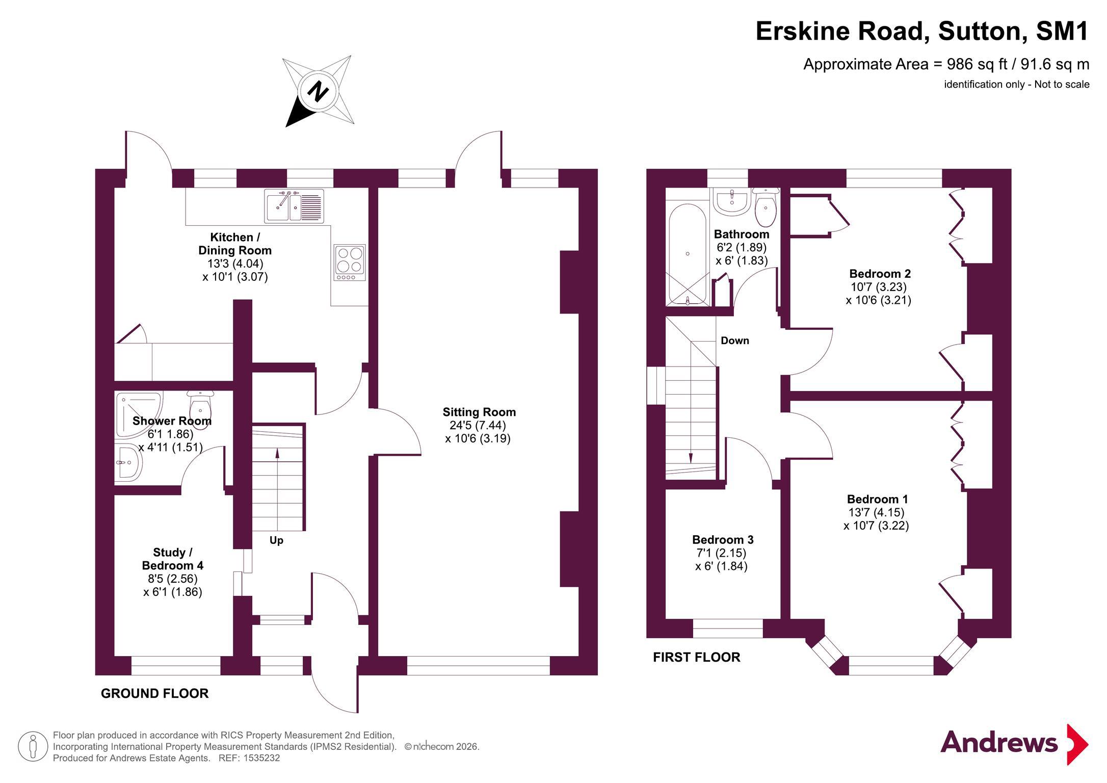 Erskine Road, Sutton floorplan