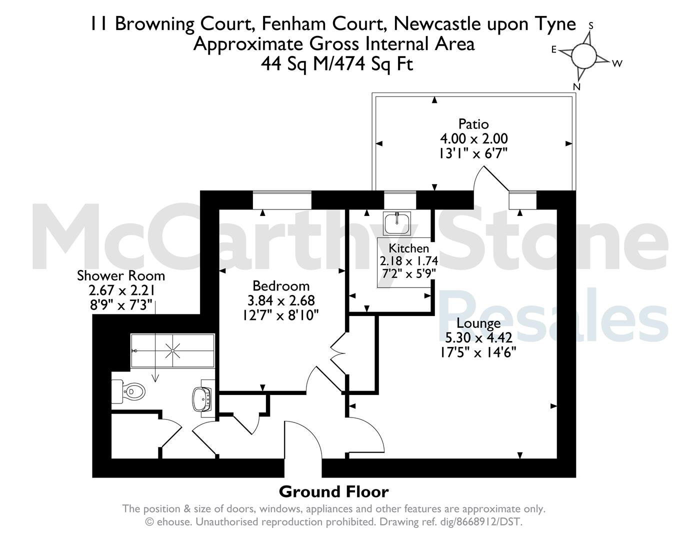 11 Browning Court, 3 Fenham Chase, Newcastle Upon Tyne floorplan