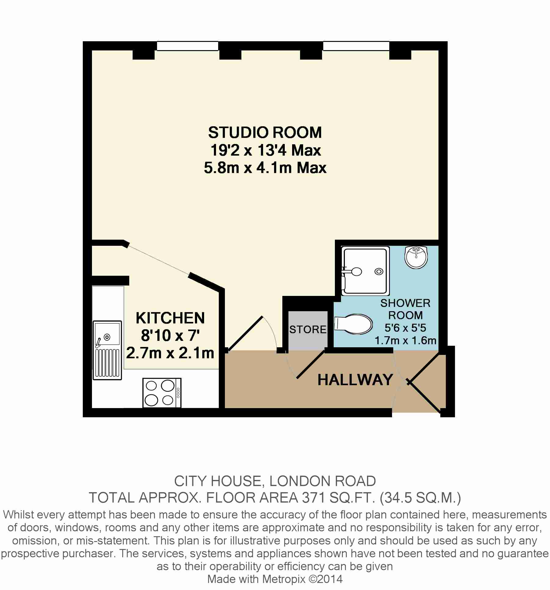 203, City House, Croydon floorplan