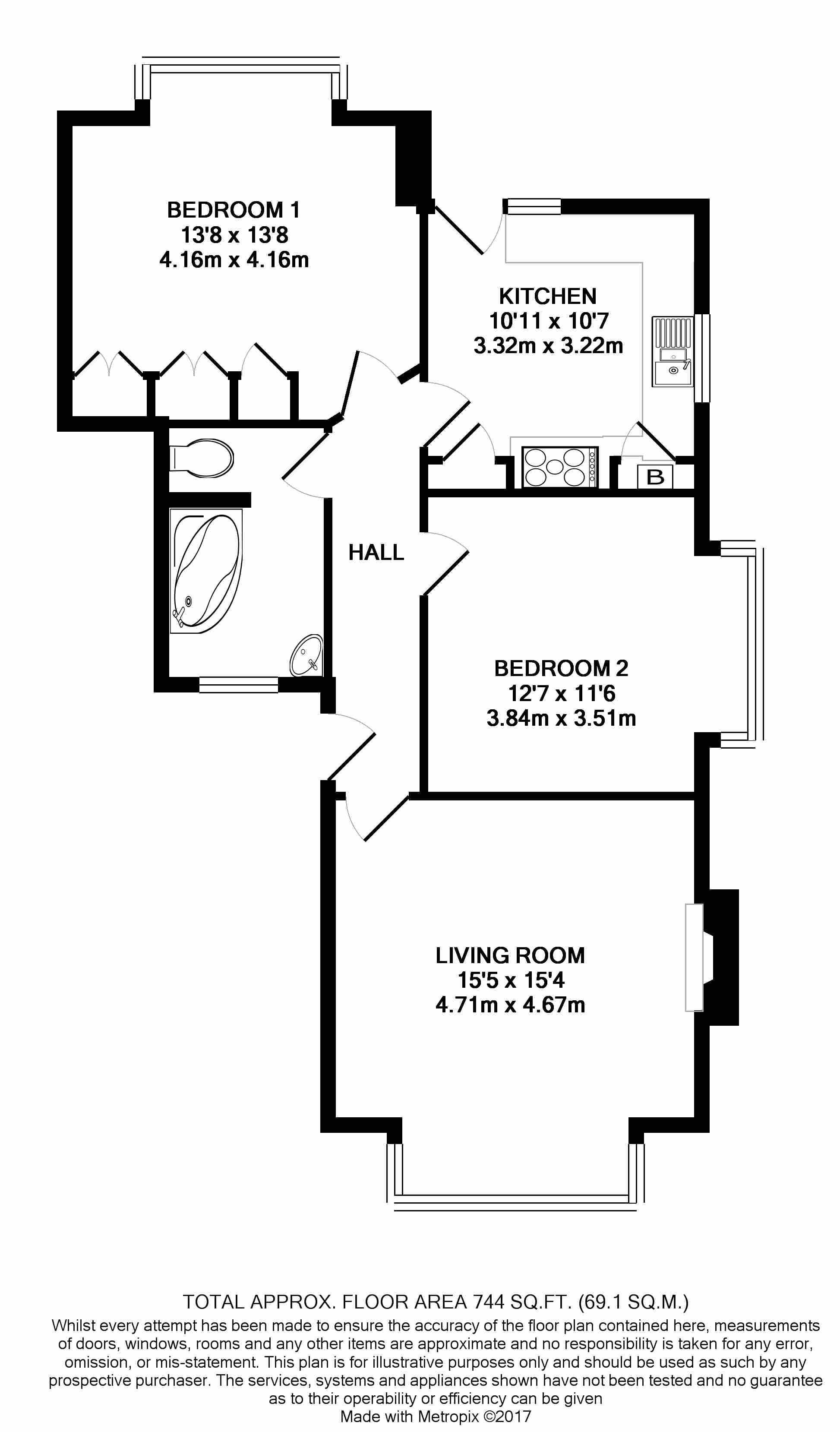 West End Court, West End Avenue, Pinner HA5, 2 bedroom for