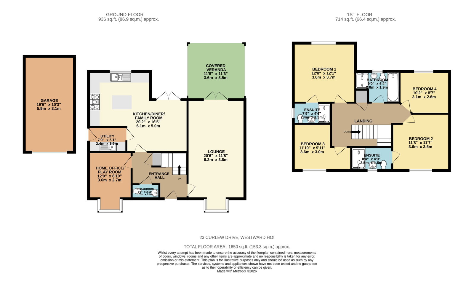23 Curlew Drive, Westward Ho! floorplan