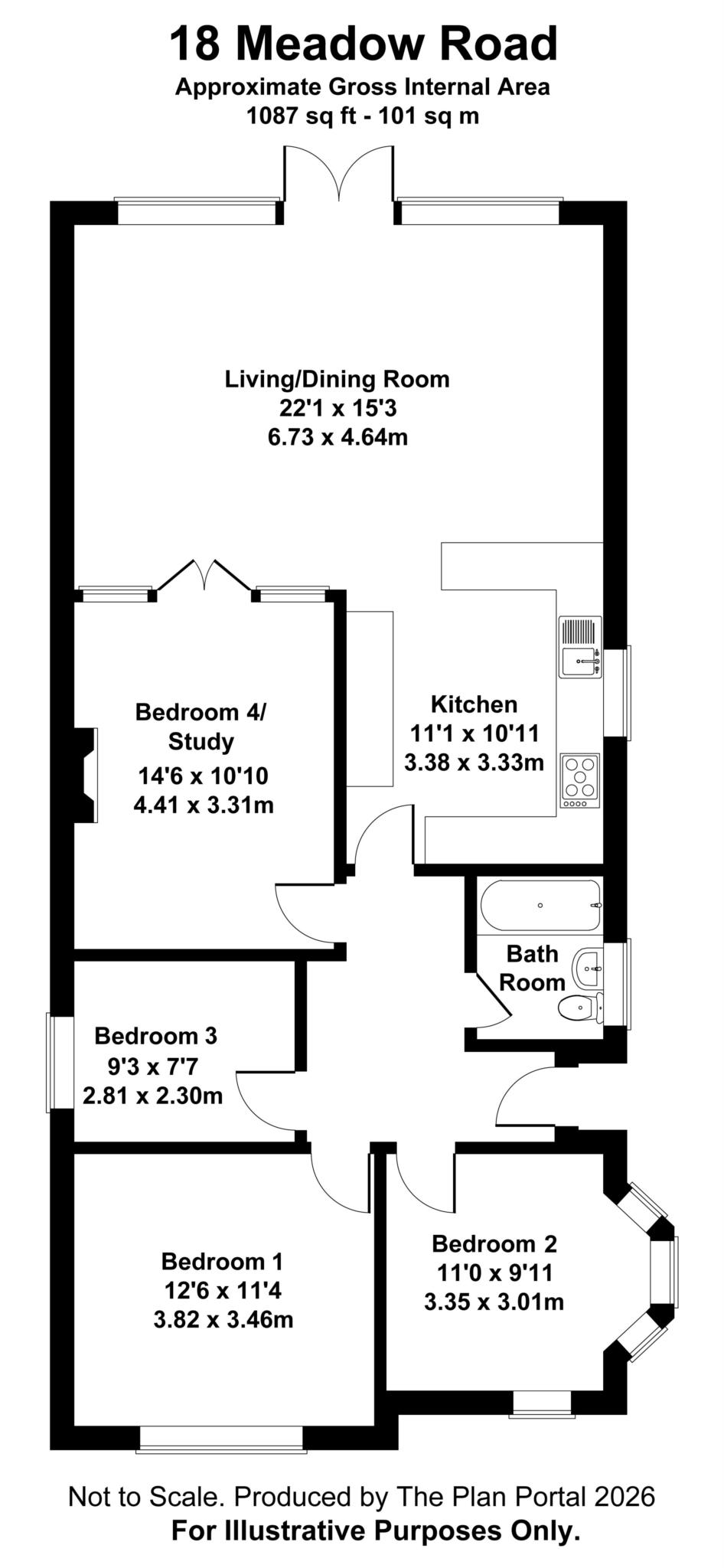 Meadow Road, Charlton Marshall floorplan