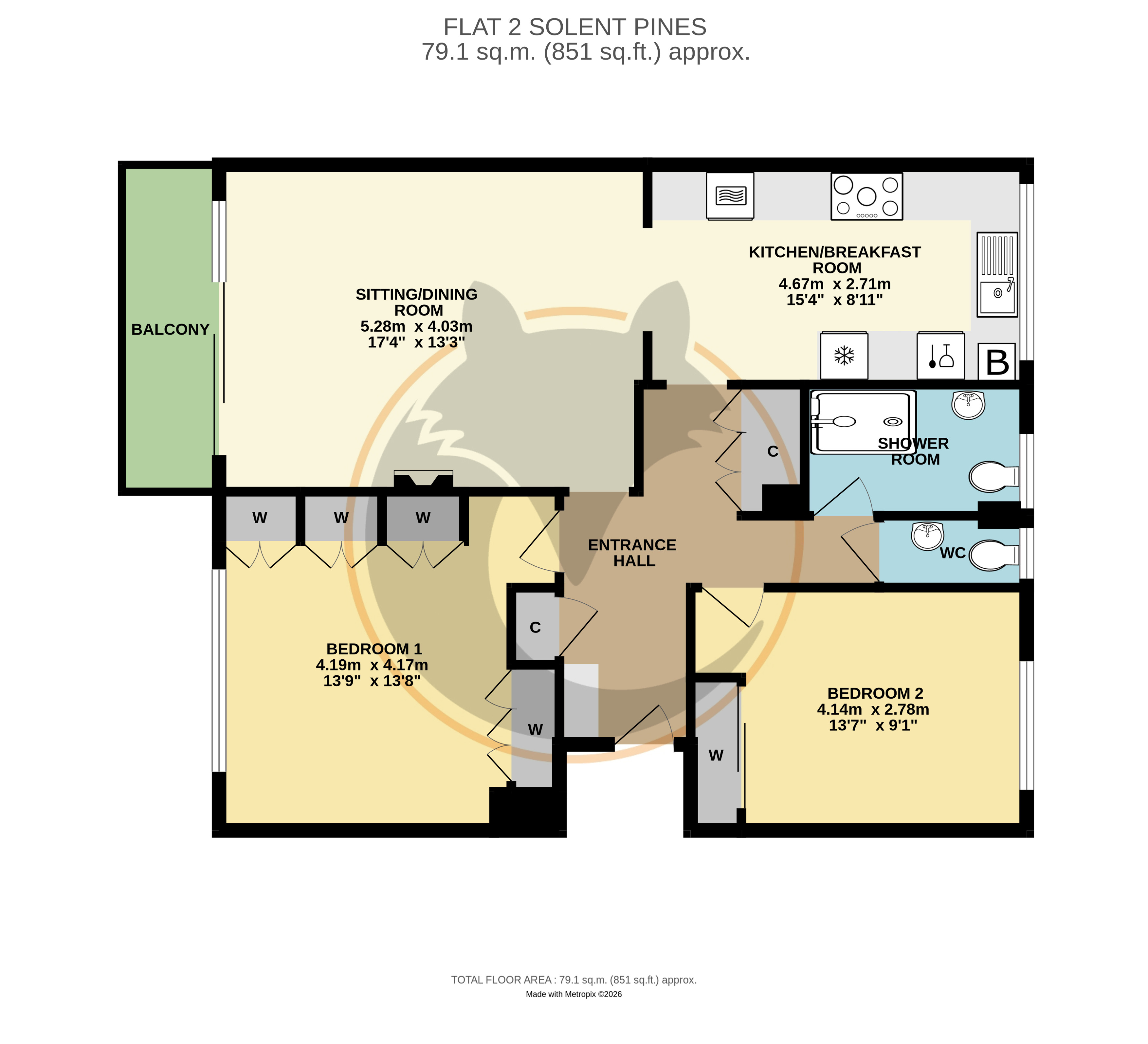 Flat 2, Solent Pines,, Whitby Road, Lymington floorplan