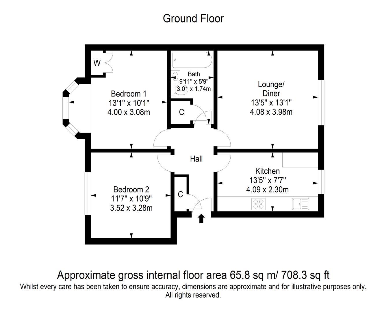 78 Westdown Court, Downview Road, Worthing floorplan