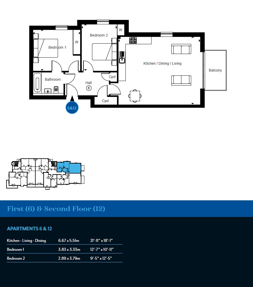 Apartment 12, Cautley House, 95, Seabrook Road, Kent floorplan
