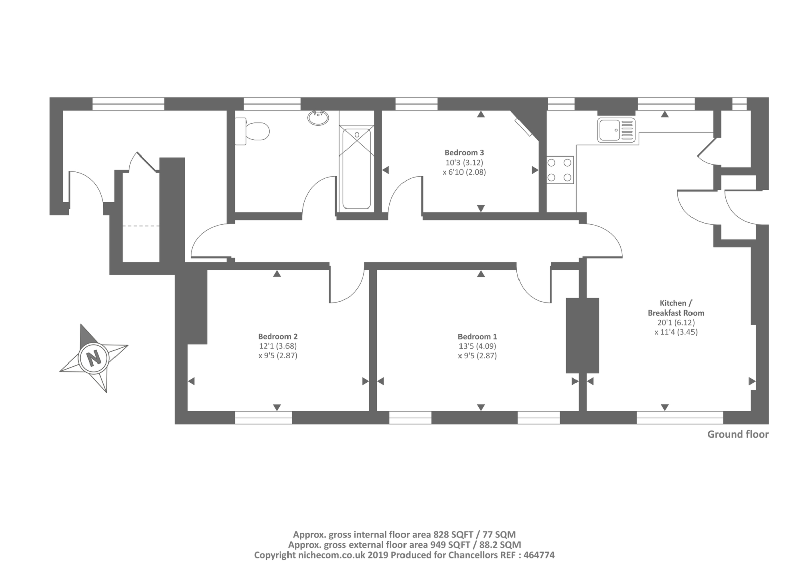 3 Bedrooms Flat to rent in Park Flats, Hampstead Heath N6,