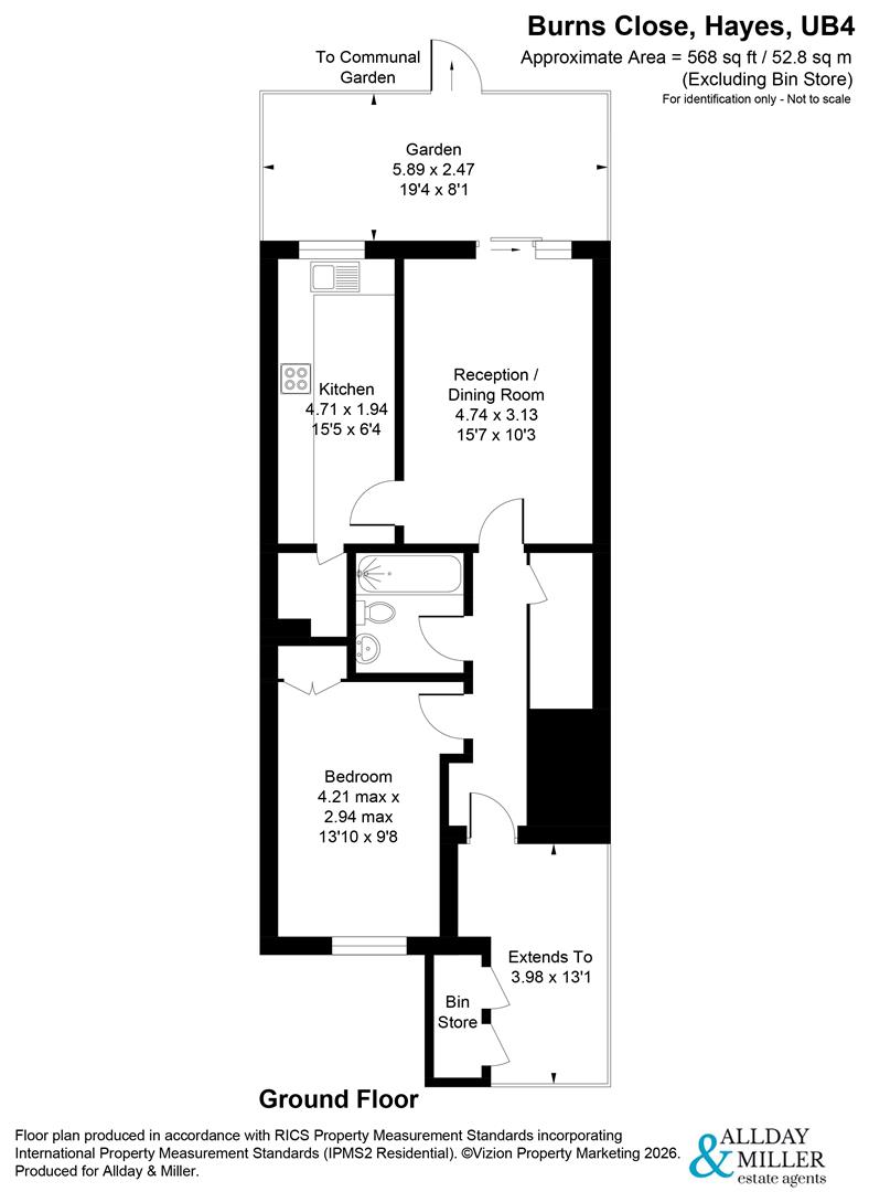 46, Burns Close, Hayes floorplan