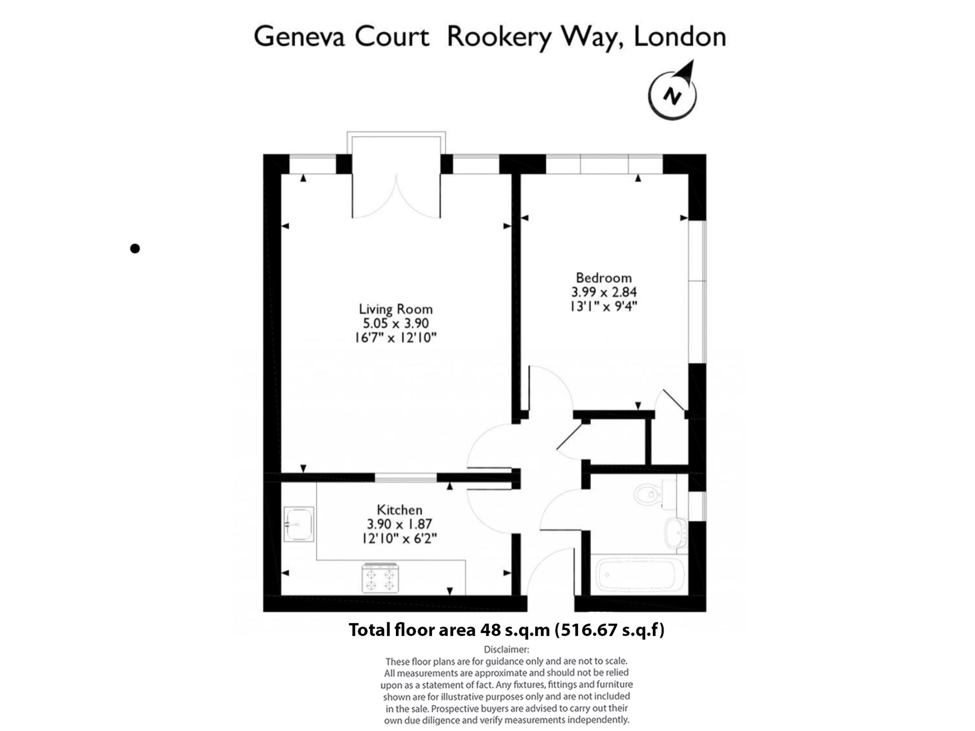 Flat 54, Geneva Court, London floorplan