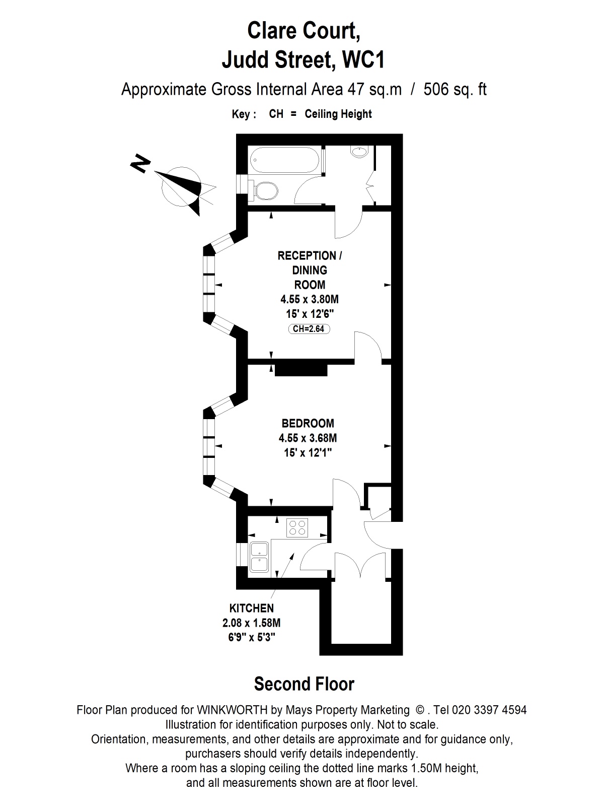 Flat 38, Clare Court,, Judd Street, London floorplan