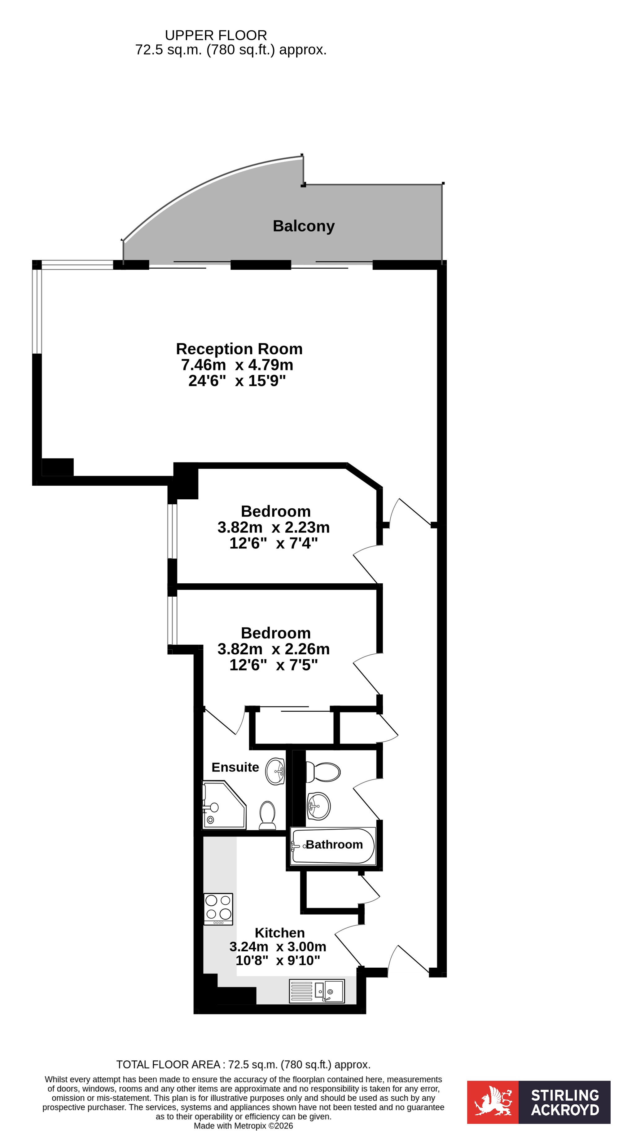 Flat 100, Bridge House, 18, St. George Wharf, London floorplan