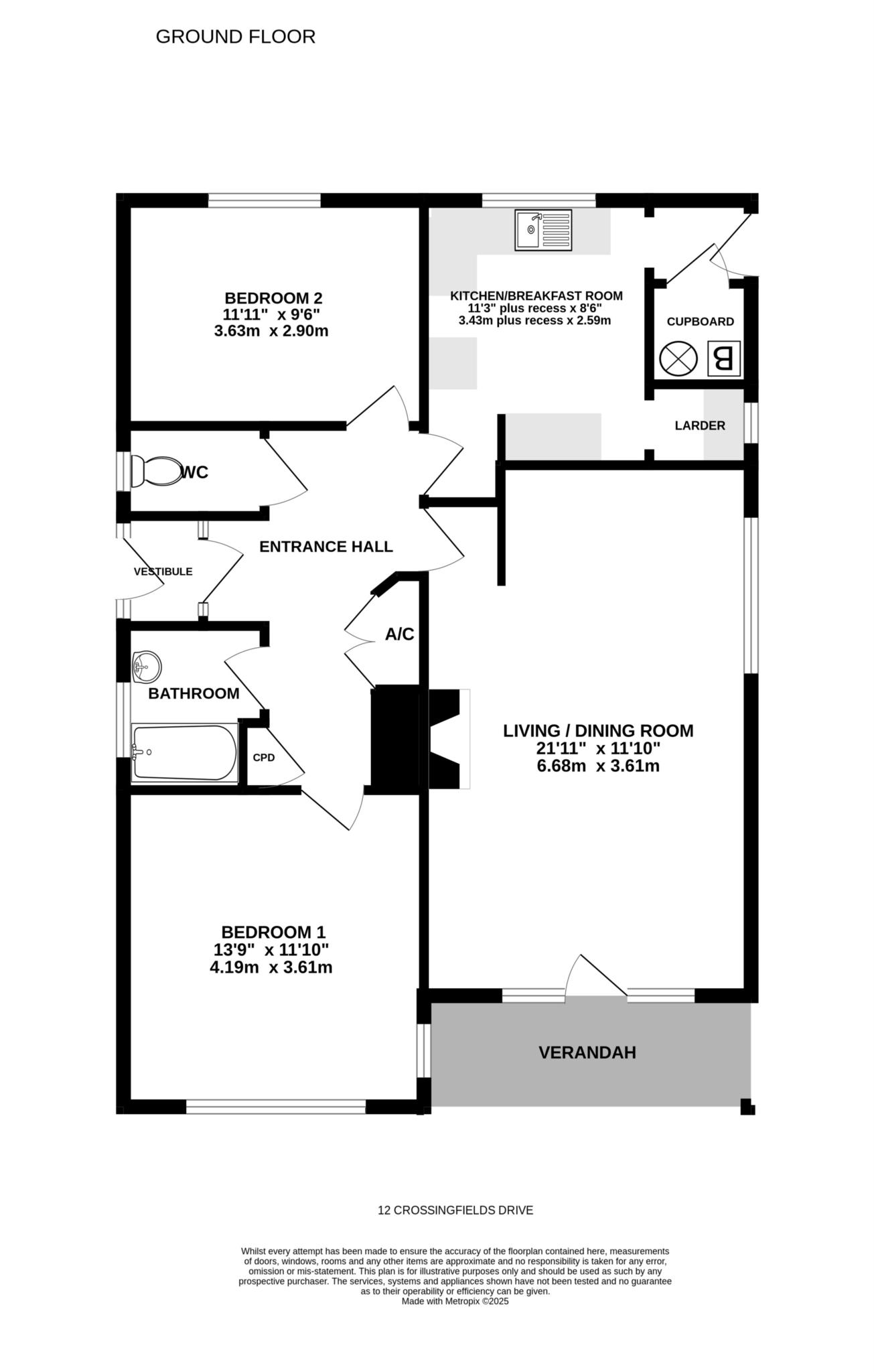 12, Crossingfields Drive, Exmouth floorplan