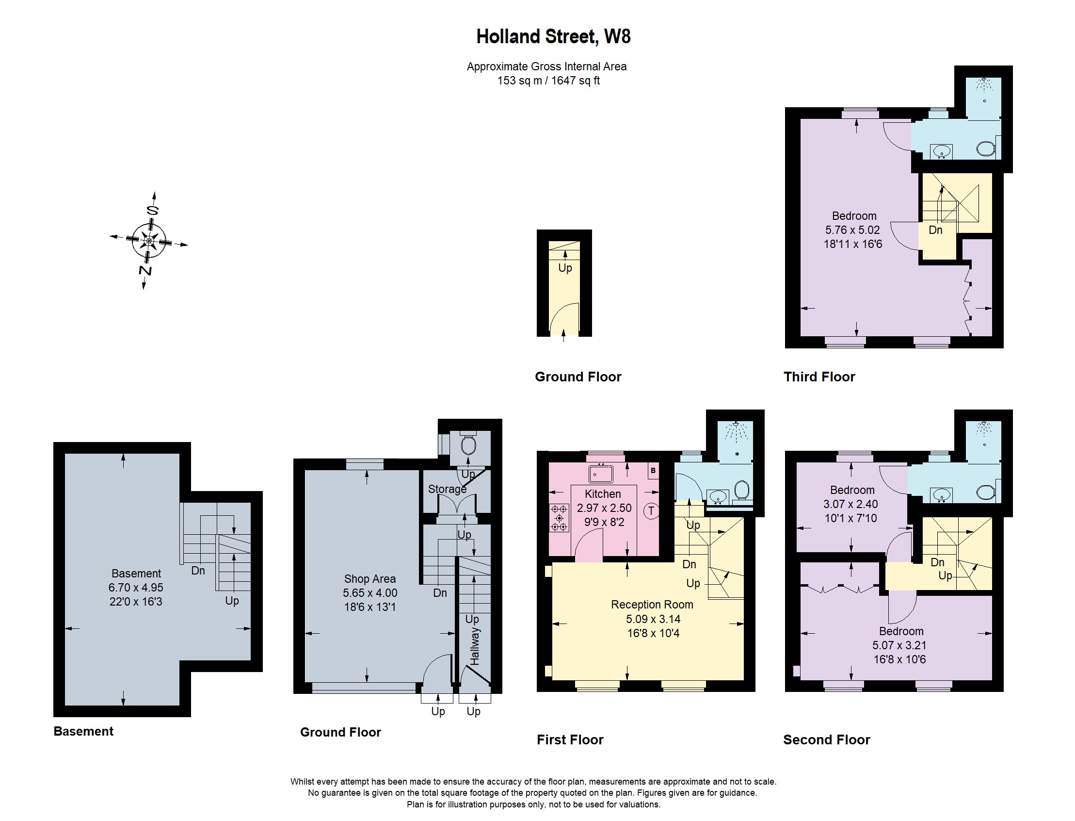 The Flat, 1, Holland Street, London floorplan