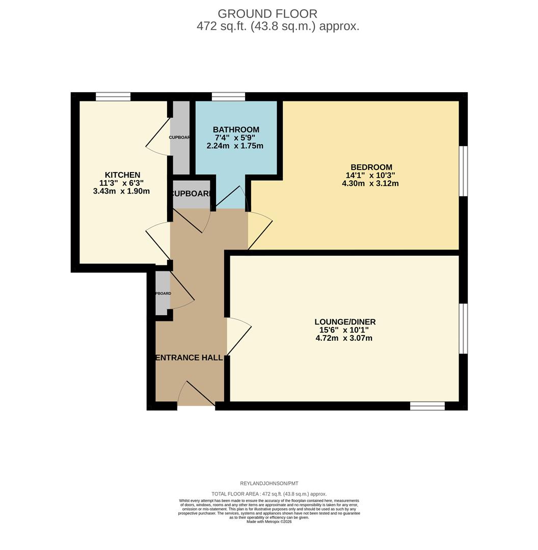 242, Pennymead Tower, Harlow floorplan