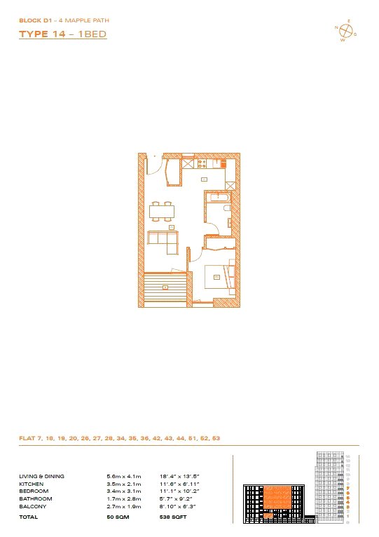 Flat 53 **,, Parkhaus, London floorplan