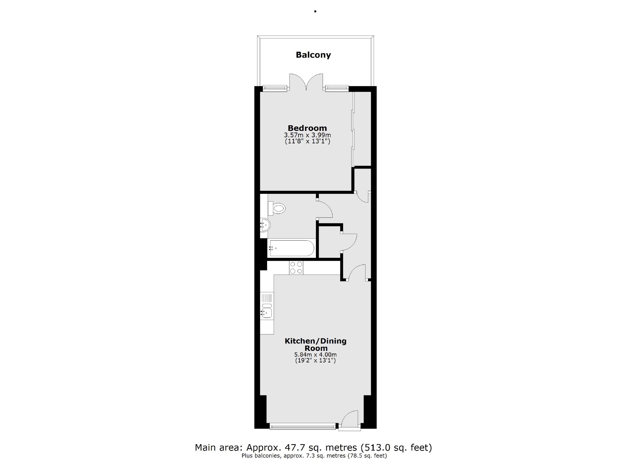 Flat 1, Hardy Court, 2, Charles Street, London floorplan