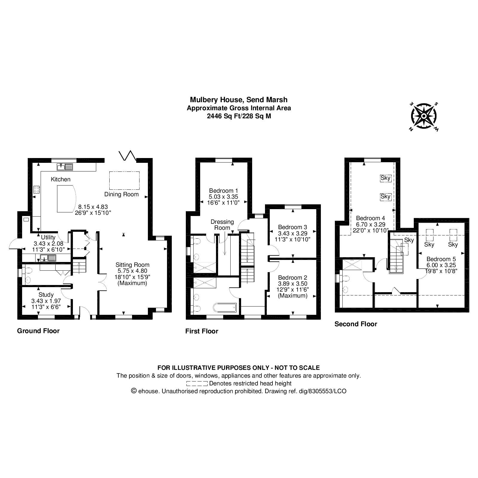 5 Bedrooms Detached house for sale in Send Marsh Road, Send, Woking GU23