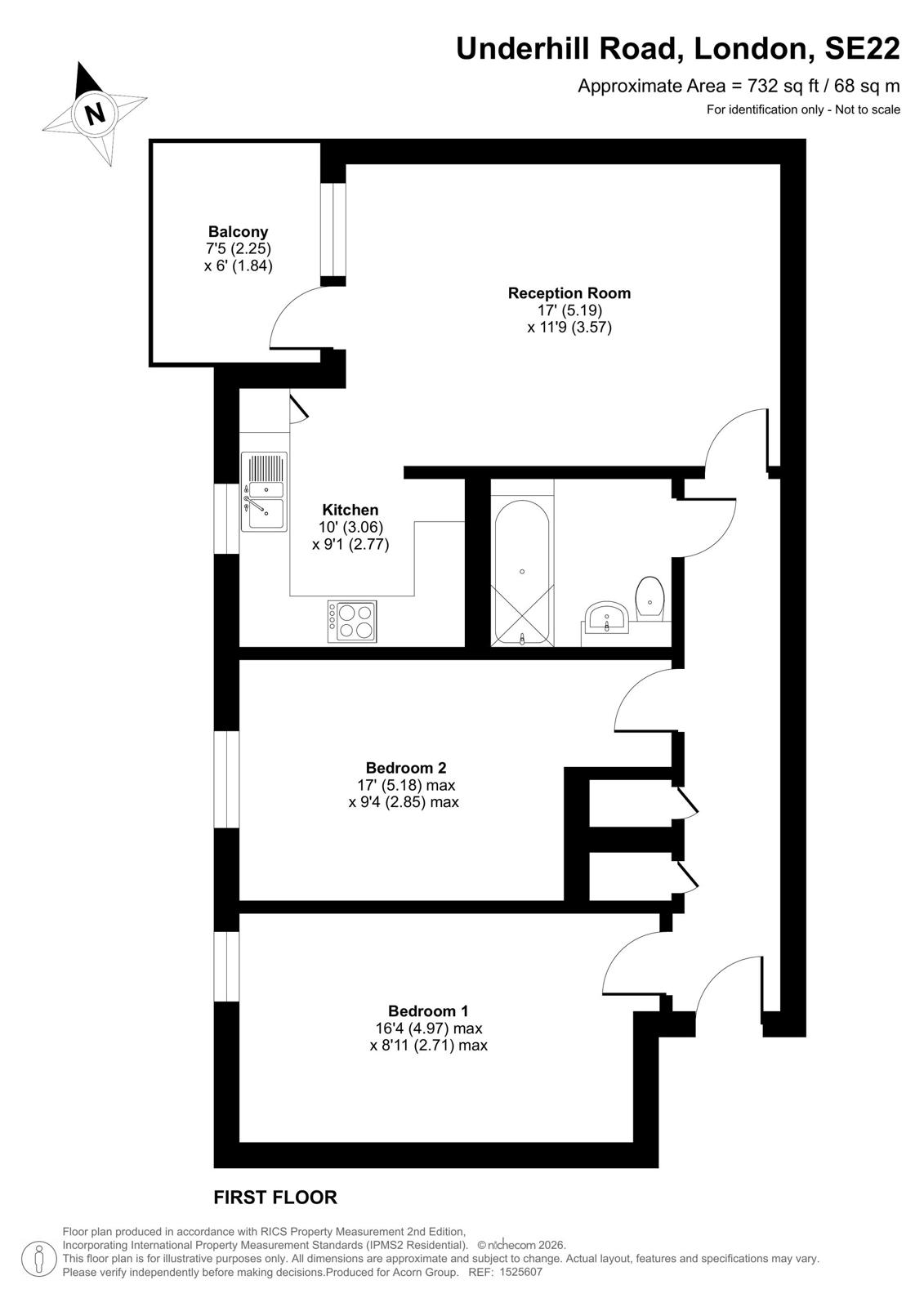 Flat 6, Claude Monet Court,, Underhill Road, London floorplan