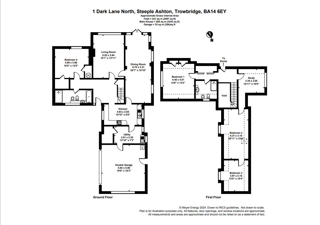 Dark Lane North, Steeple Ashton, Trowbridge, Wiltshire BA14, 4 bedroom