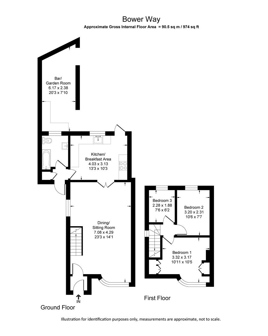 Bower Way, Cippenham, Slough SL1, 3 bedroom end terrace house for sale