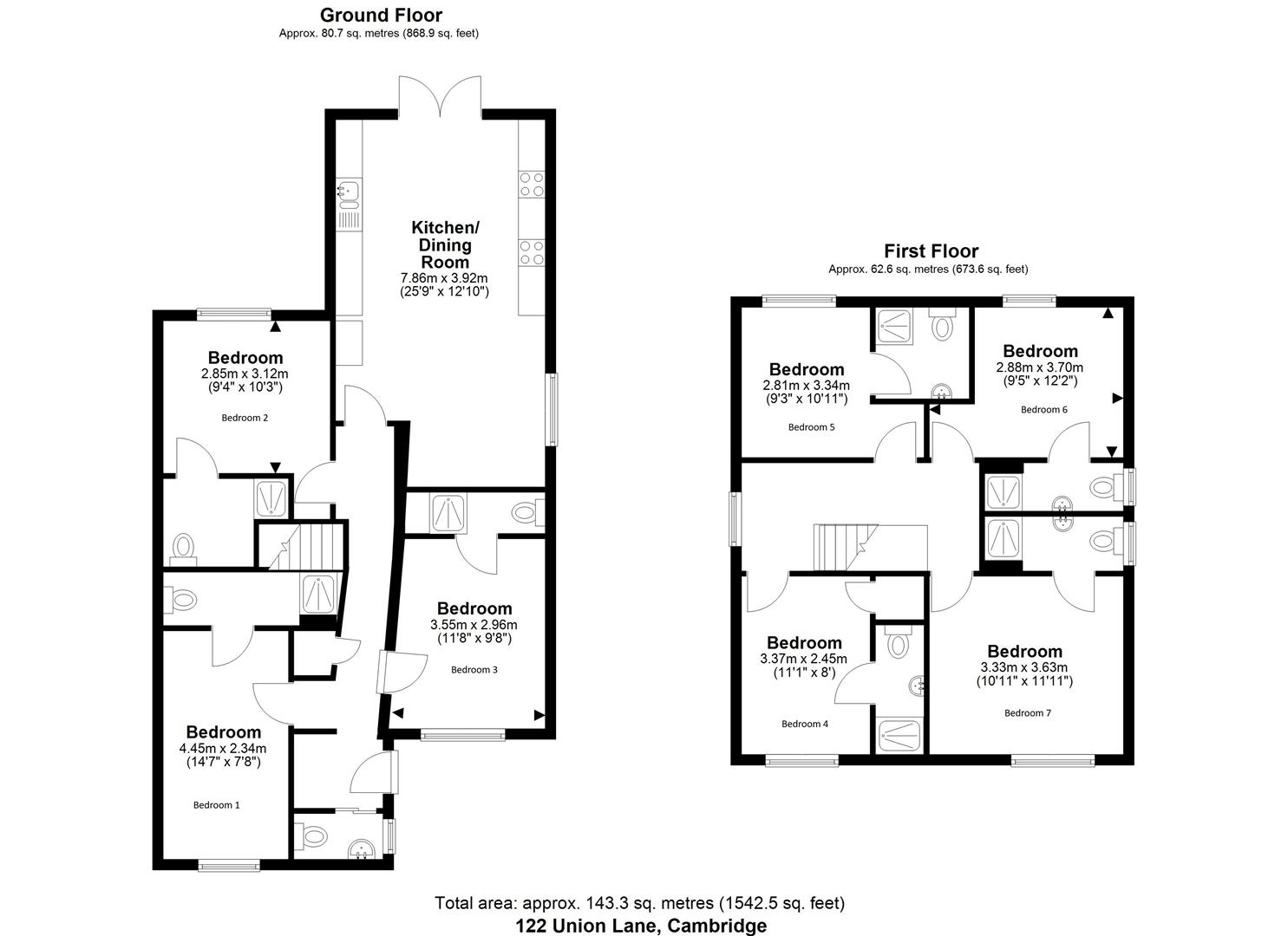 122, Union Lane, Cambridge floorplan