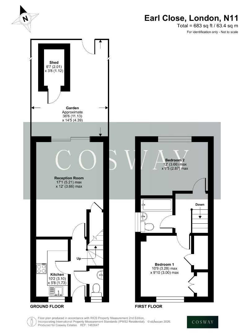 3, Earl Close, N11, London floorplan