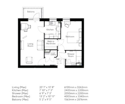 Apartment 43  Yelland Place, 46, New Road, Tadley floorplan