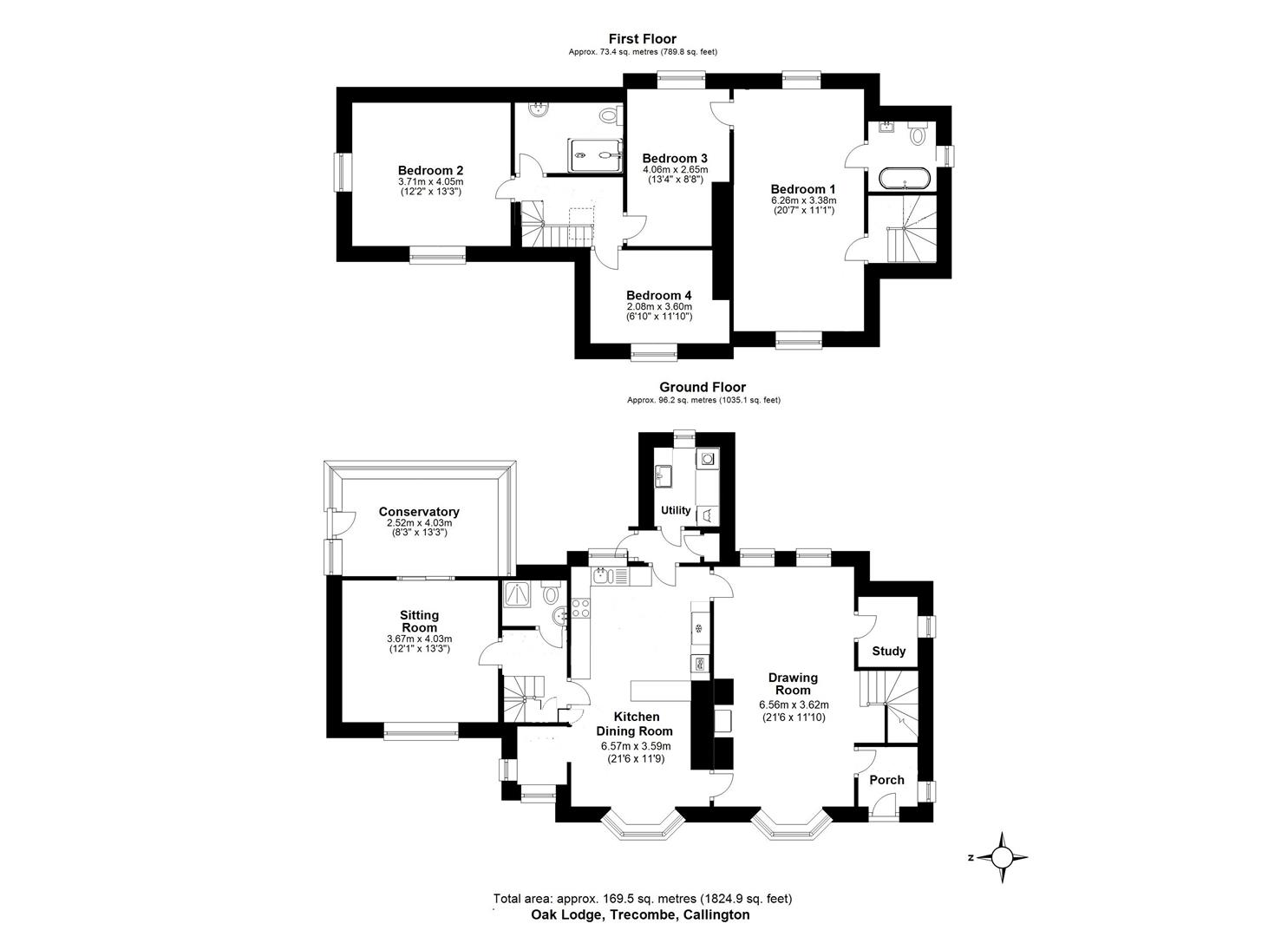 Oak Lodge, Trecombe, Callington floorplan