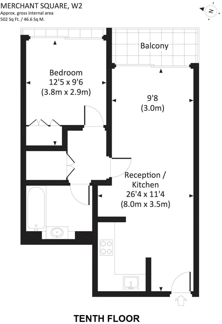 1 Bedrooms Flat to rent in Merchant Square, Paddington W2