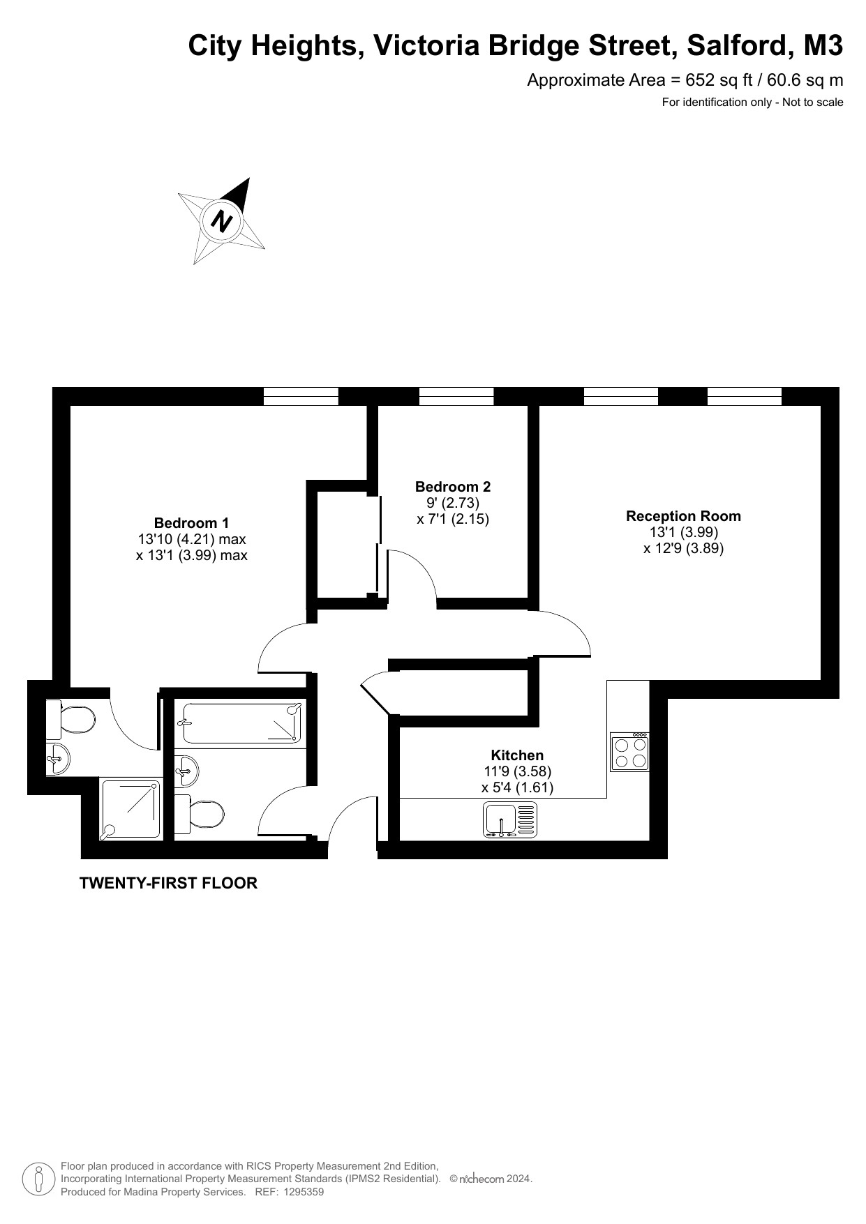 Flat 2107, City Heights, Manchester floorplan