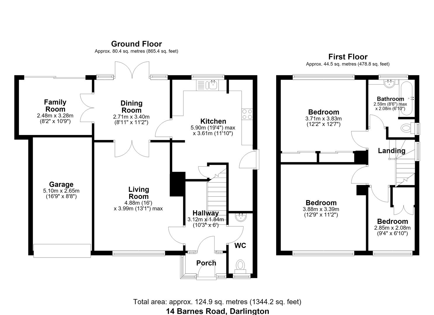 14, Barnes Road, Darlington floorplan