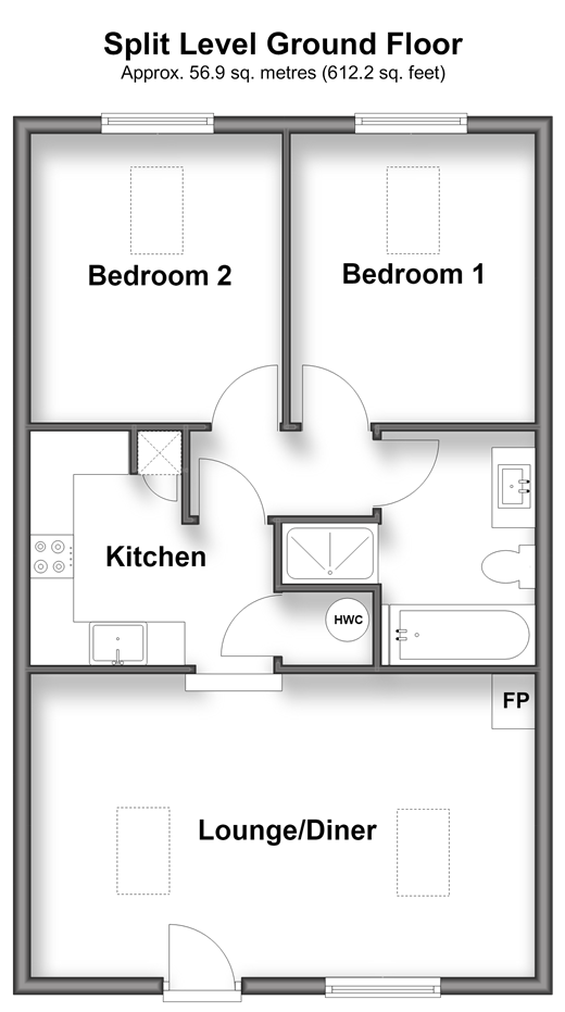Roman Road West Studdal, Dover floorplan