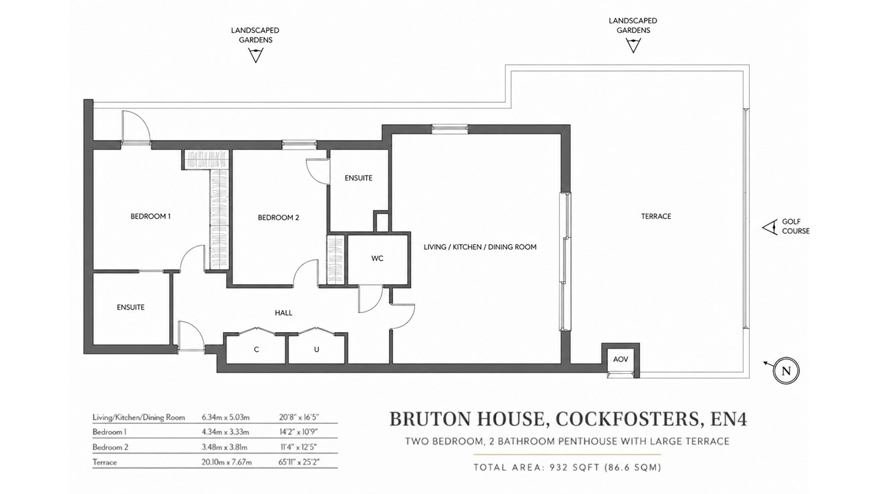 Flat 27, Bruton House, 10, Daffodil Crescent, Barnet floorplan