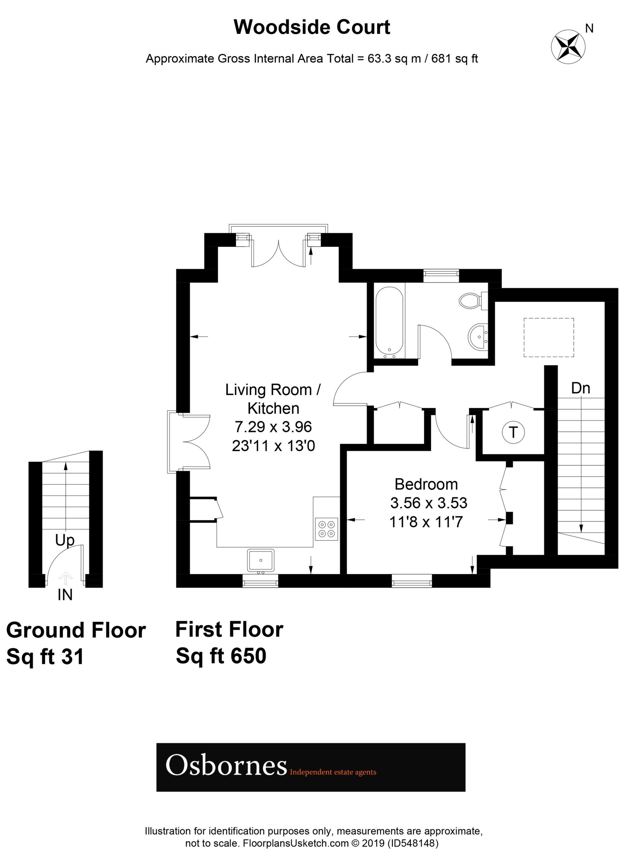 1 Bedrooms Maisonette to rent in Woodside Court, Farnborough GU14