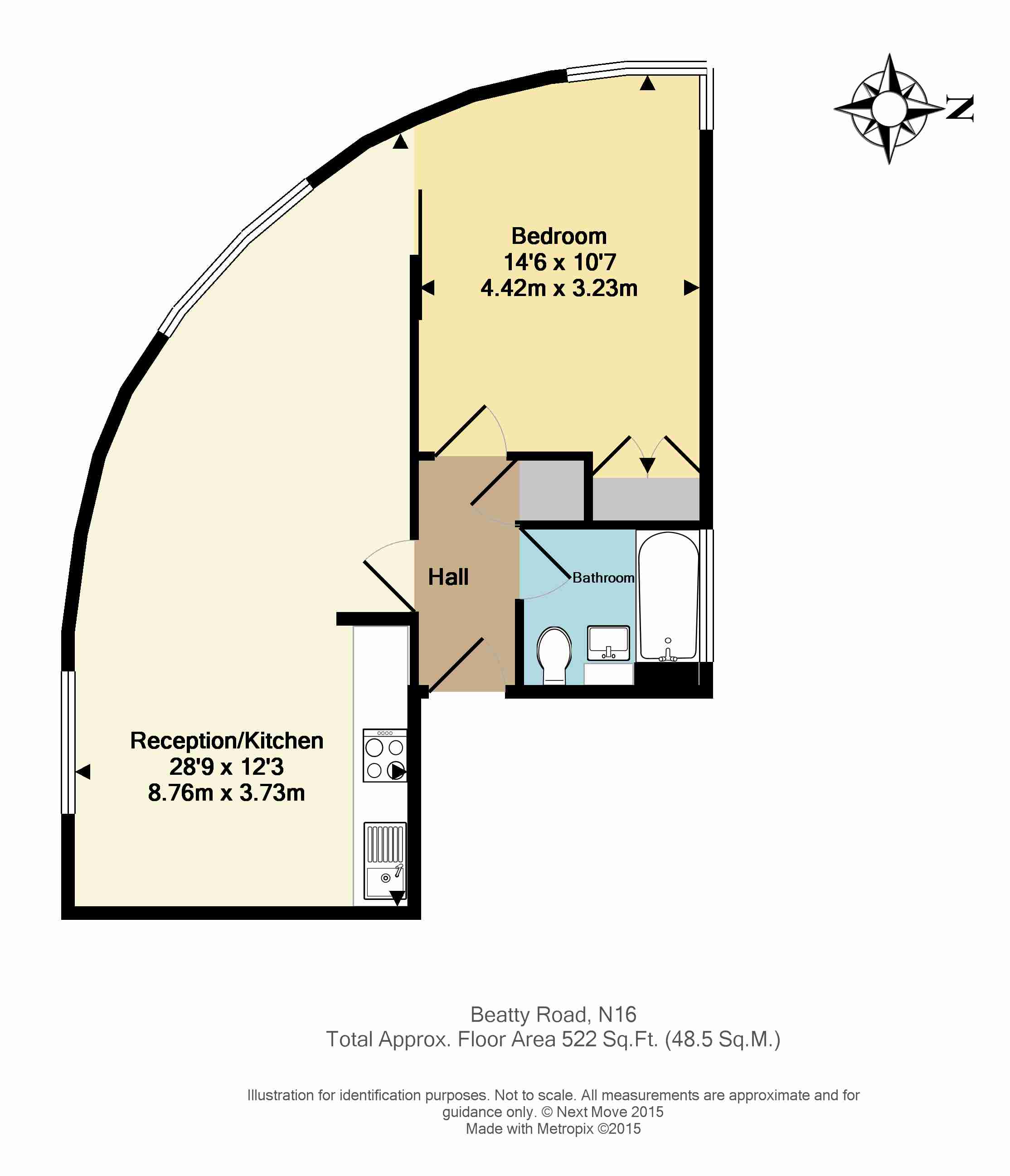 1 Bedrooms Flat to rent in Beatty Road, London N16