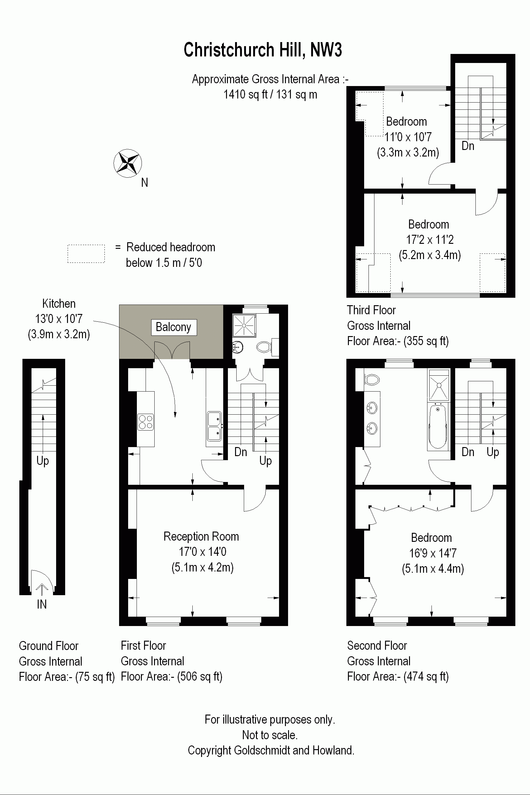 3 Bedrooms Flat to rent in Christchurch Hill, Hampstead NW3