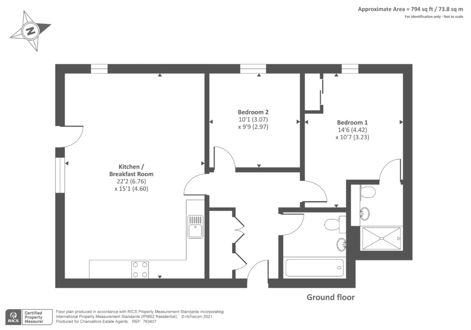 Flat 40 Queens House,, Westacott Road, Bicester floorplan