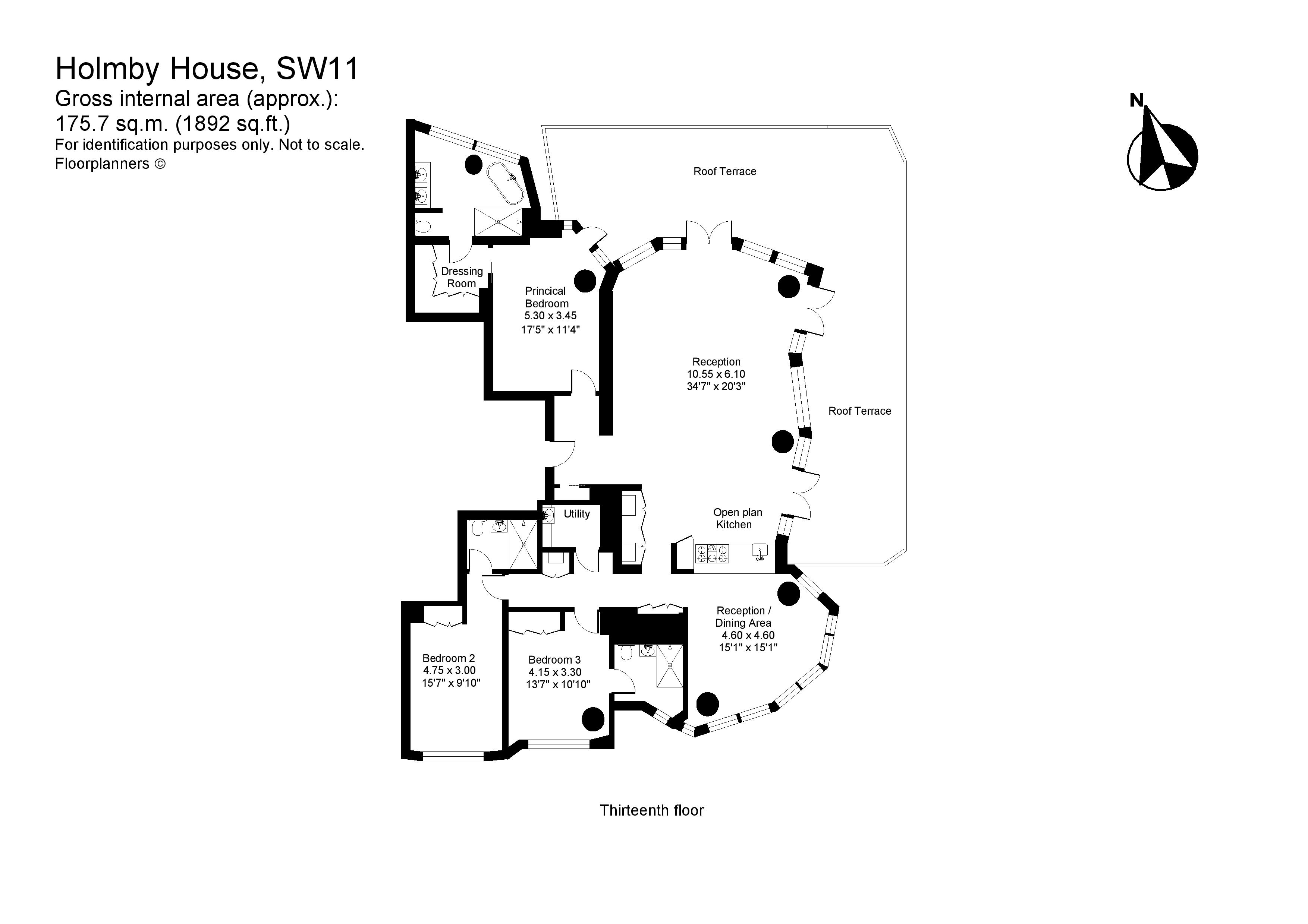 Apartment 1305, Holmby House, 2, Prospect Way, London floorplan