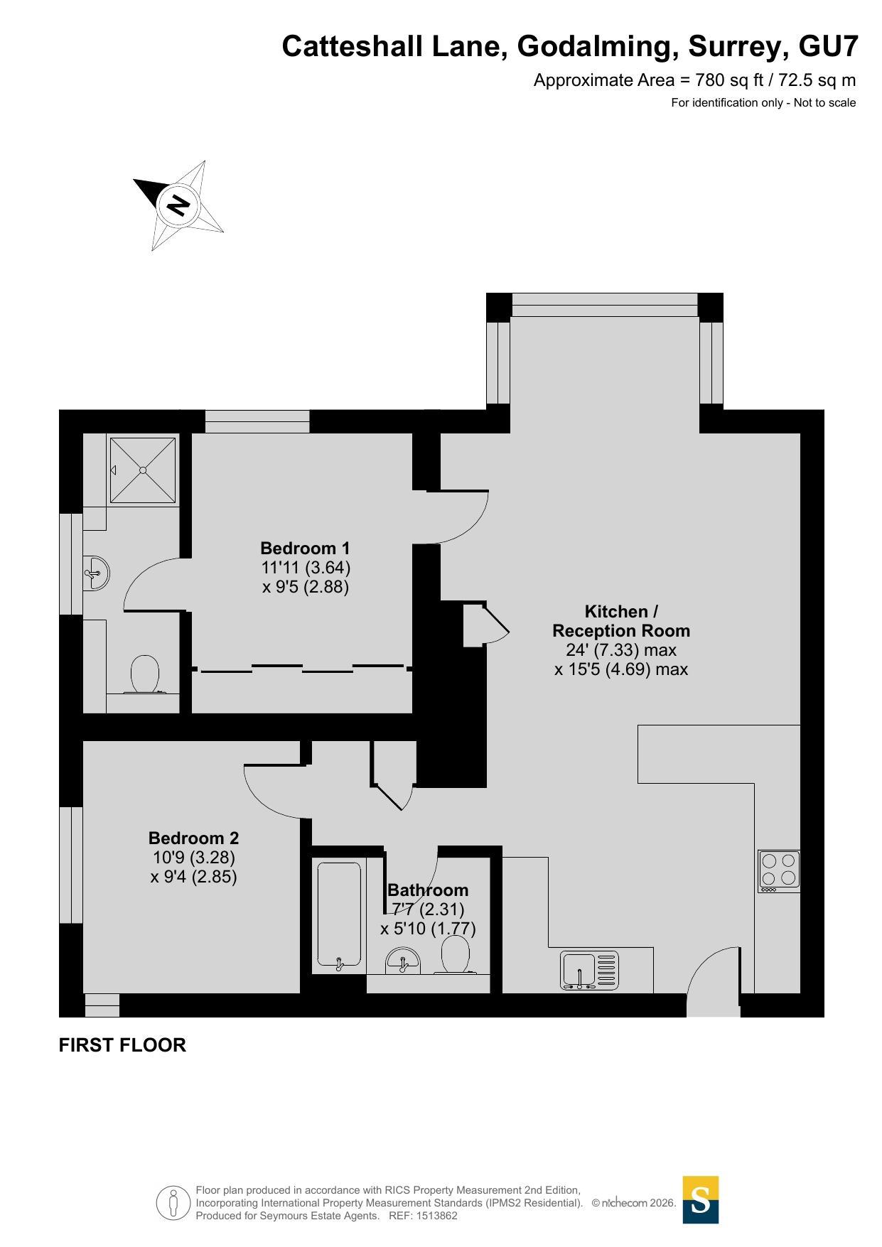 Flat 11 Catteshall Manor,, Catteshall Lane, Surrey floorplan