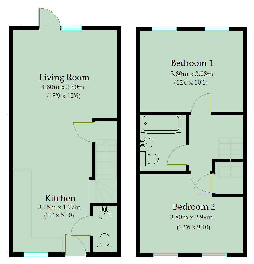 Bampton Street, Tiverton, Devon EX16, 2 bedroom terraced house to rent