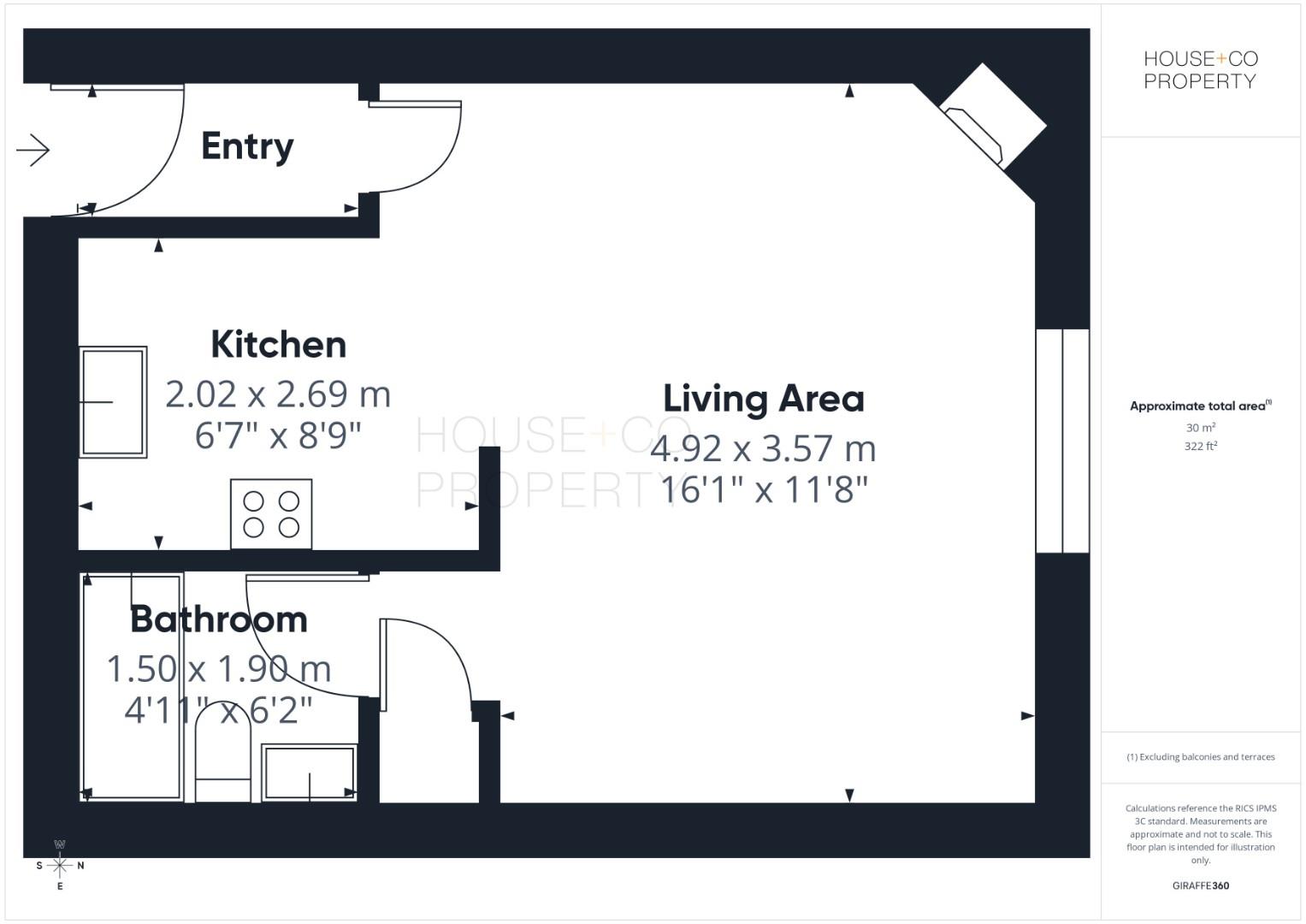 Flat 1, 12, Brunswick Square, Bristol floorplan