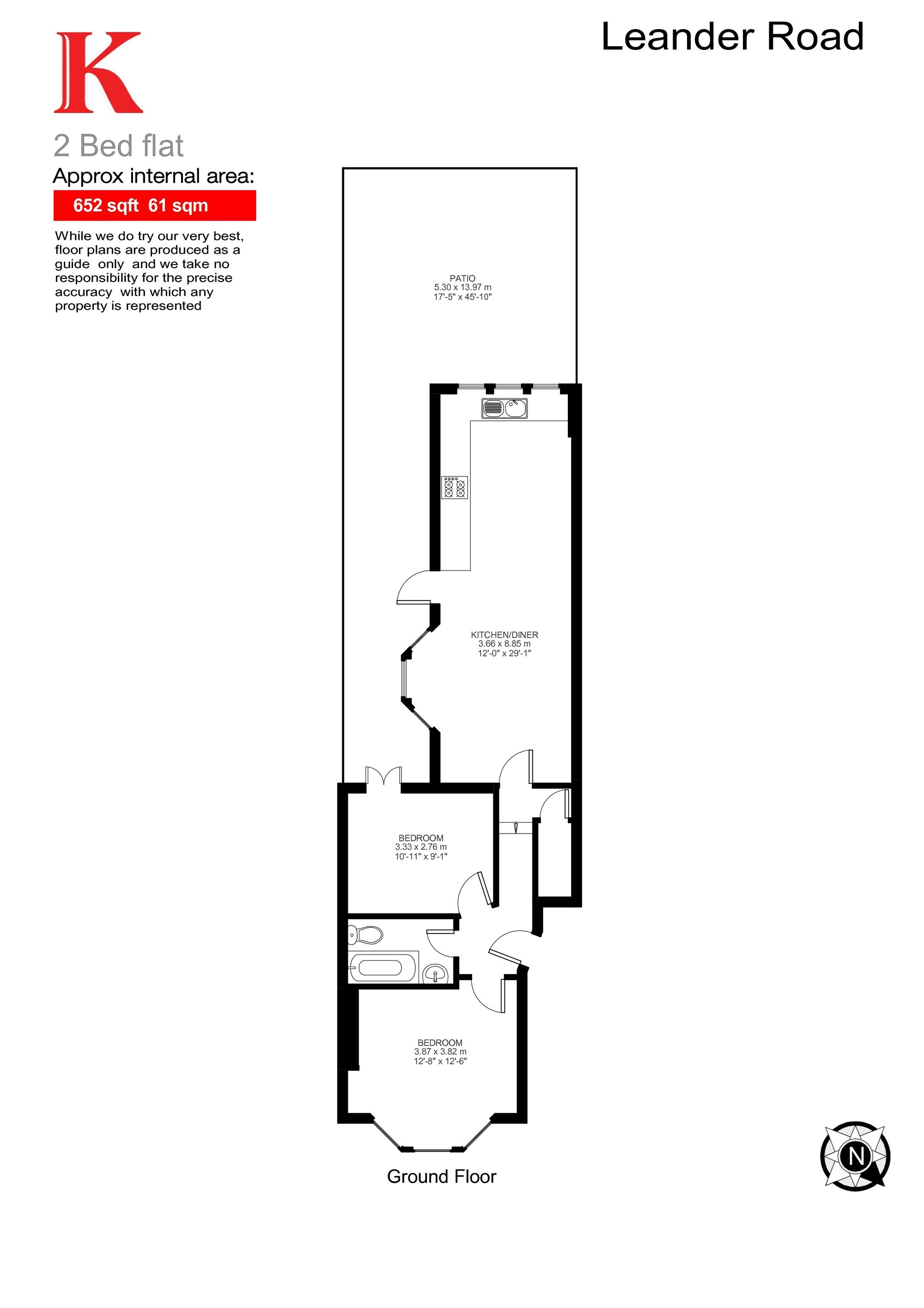 2 Bedrooms Flat to rent in Leander Road, Brixton, London SW2