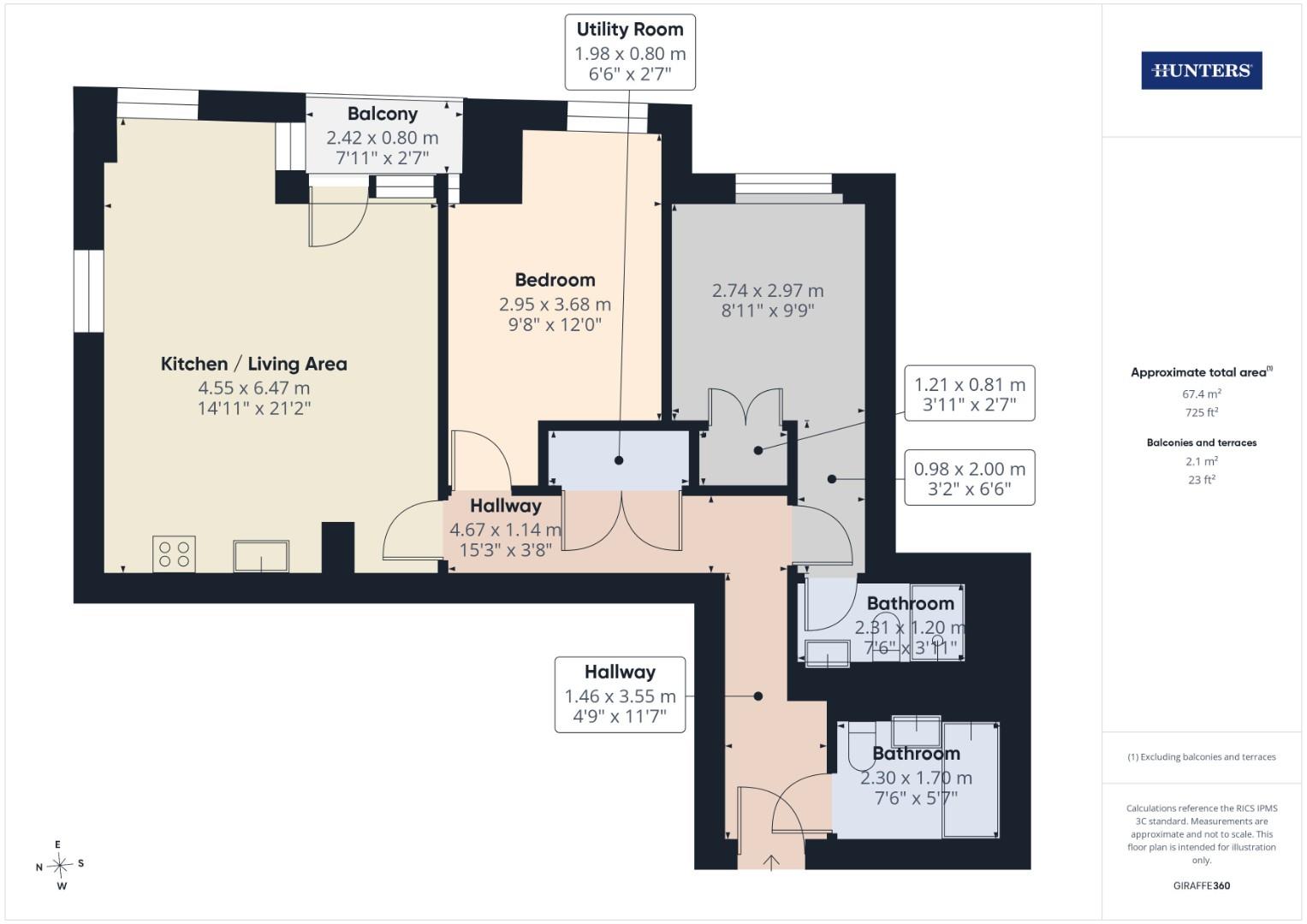 Flat 21, Guildhall Apartments, 10 Park Walk, Southampton floorplan