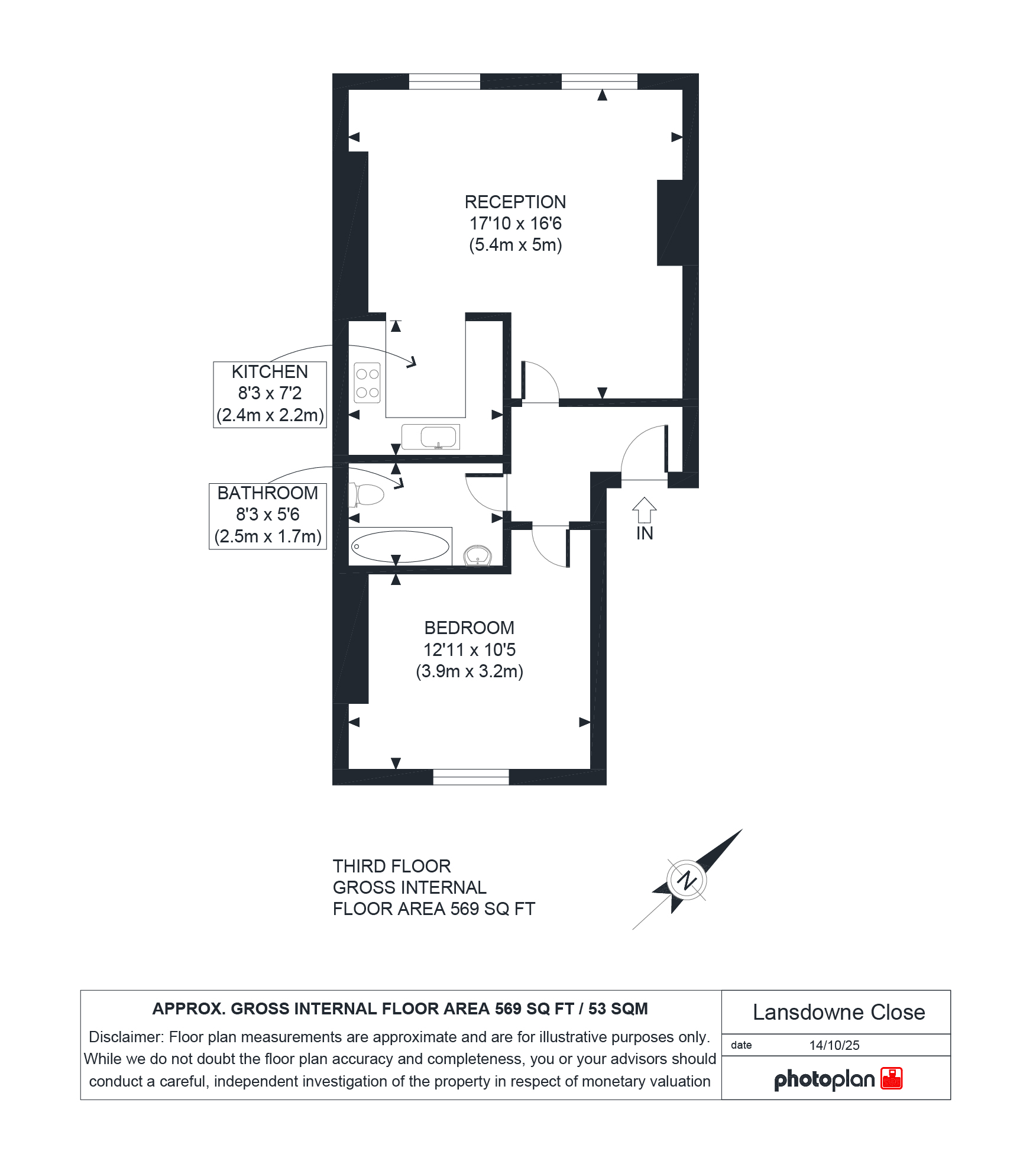 7, 15 Lansdowne Place, London floorplan
