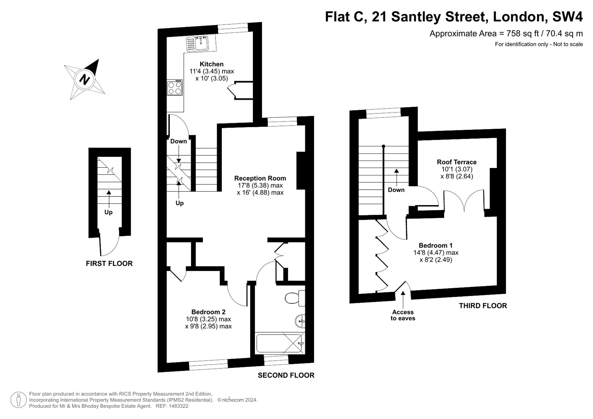 Flat C, 21 Santley Street, London floorplan