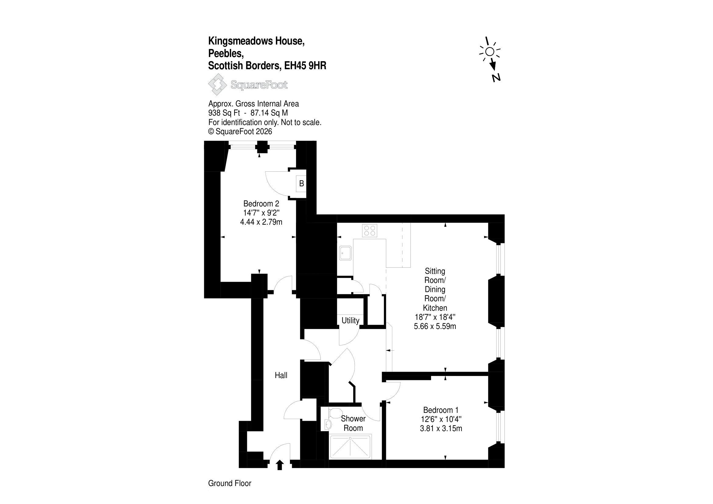 Apartment 6, Kingsmeadows House, Peebles floorplan